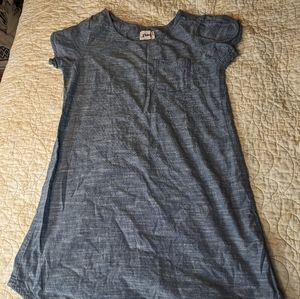 Packed organic cotton blue chambray dress